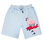 Men Flamingo Chenille Cotton Shorts - Rawyalty Clothing