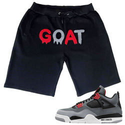 Men GOAT Red/Grey Chenille Cotton Shorts - Rawyalty Clothing