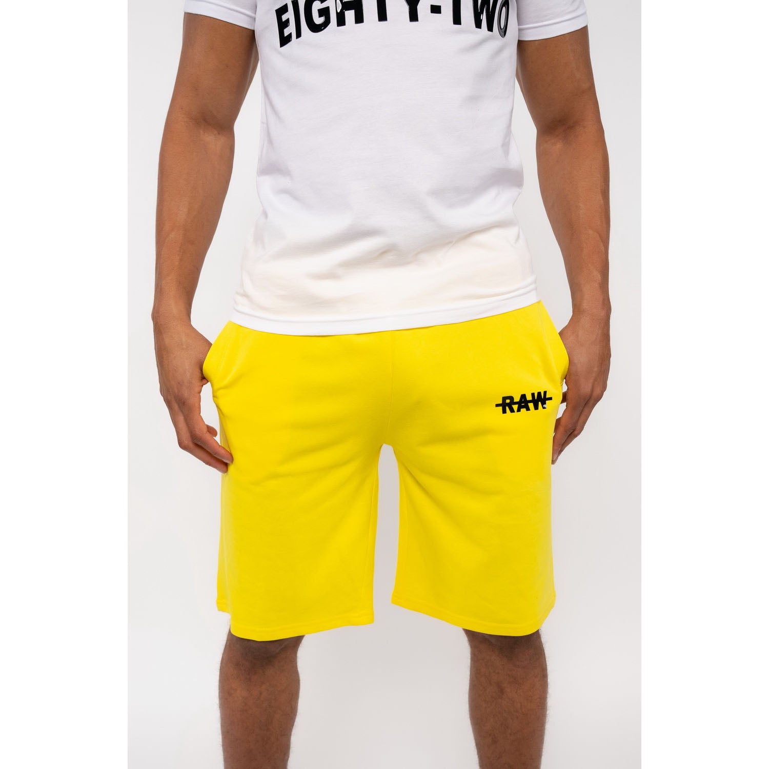 Men The Original -RAW- Black Silicone Cotton Shorts - Rawyalty Clothing