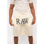 Men RAW 3D Black Chenille Cotton Shorts - Rawyalty Clothing