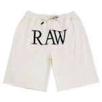 Men RAW 3D Black Chenille Cotton Shorts - Rawyalty Clothing