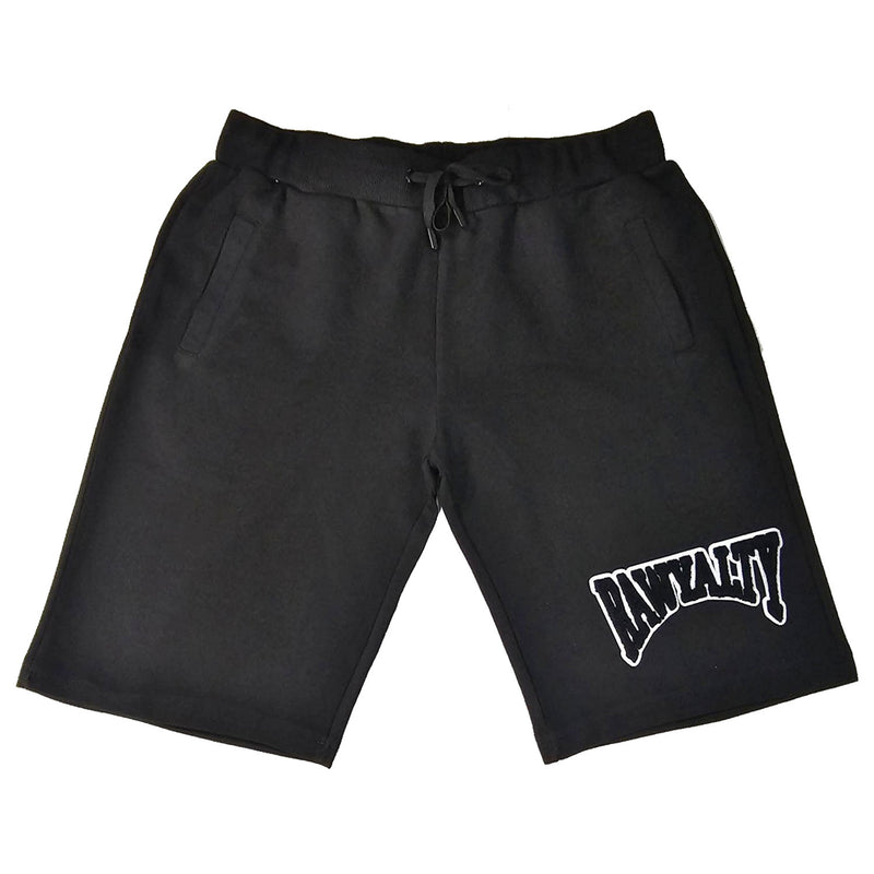 Men Rawyalty Black Chenille Cotton Shorts - Rawyalty Clothing