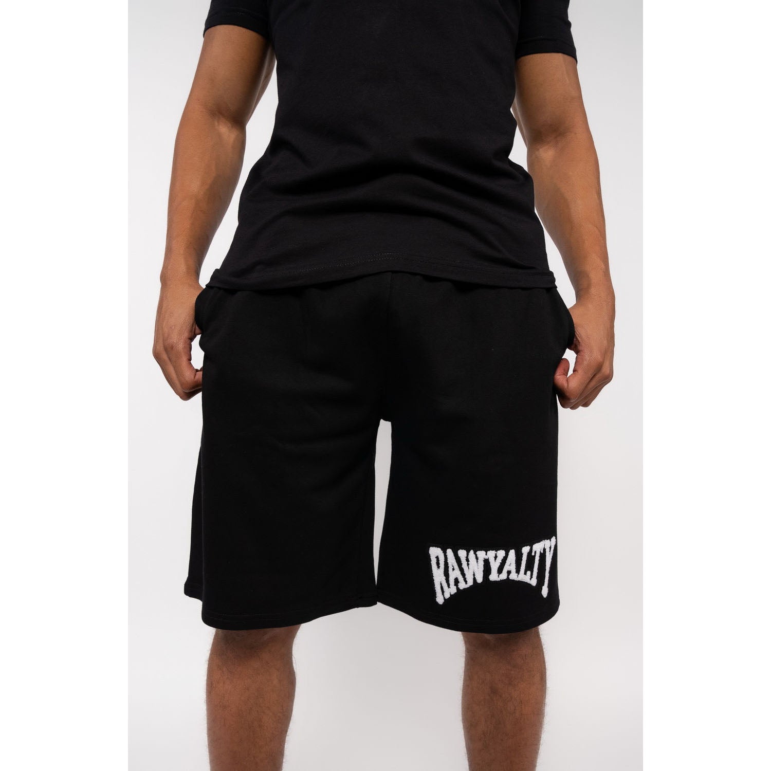 Men Rawyalty White Chenille Cotton Shorts - Rawyalty Clothing
