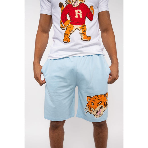 Men Rawyalty Tiger Chenille Cotton Shorts - Rawyalty Clothing