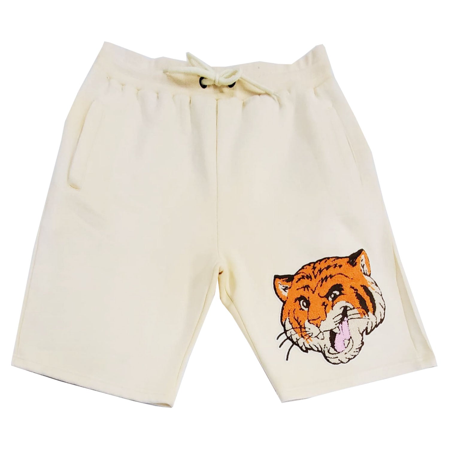 Men Rawyalty Tiger Chenille Cotton Shorts - Rawyalty Clothing