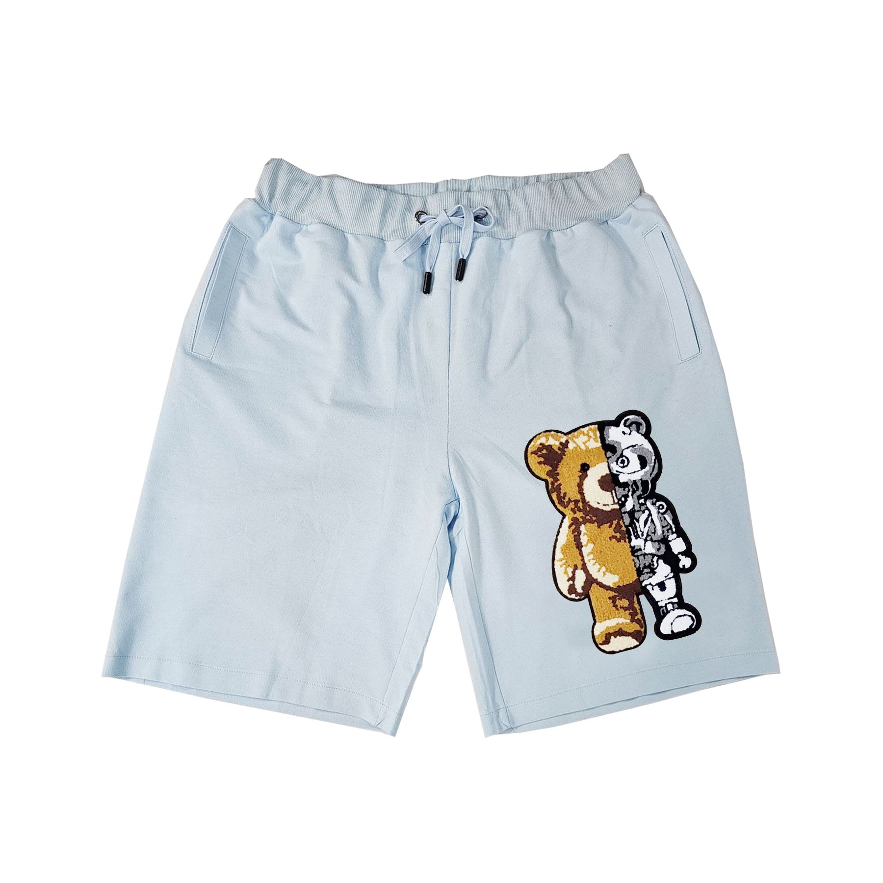 Men Teddy Robot Chenille Cotton Shorts - Rawyalty Clothing