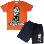 Men Cash Addicted Chenille Crew Neck T-Shirts and Cotton Shorts Set - Rawyalty Clothing