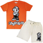 Men Cash Addicted Chenille Crew Neck T-Shirts and Cotton Shorts Set - Rawyalty Clothing