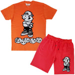 Men Cash Addicted Chenille Crew Neck T-Shirts and Cotton Shorts Set - Rawyalty Clothing