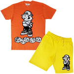 Men Cash Addicted Chenille Crew Neck T-Shirts and Cotton Shorts Set - Rawyalty Clothing