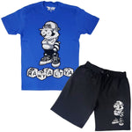 Men Cash Addicted Chenille Crew Neck T-Shirts and Cotton Shorts Set - Rawyalty Clothing