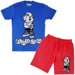 Men Cash Addicted Chenille Crew Neck T-Shirts and Cotton Shorts Set - Rawyalty Clothing