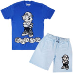 Men Cash Addicted Chenille Crew Neck T-Shirts and Cotton Shorts Set - Rawyalty Clothing