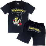 Men Cash Chenille Crew Neck T-Shirts and Cotton Shorts Set - Rawyalty Clothing