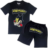 Men Cash Chenille Crew Neck T-Shirts and Cotton Shorts Set - Rawyalty Clothing