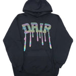 Men Iridescent Drip Hoodie - Black - Rawyalty Clothing