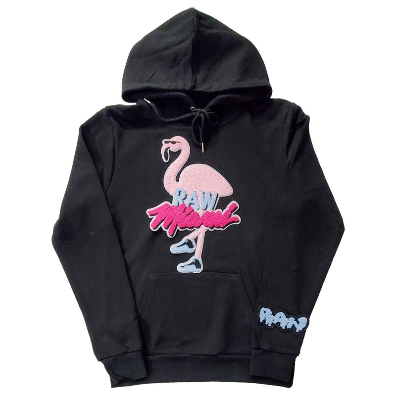 Men Flamingo Chenille Hoodie - Rawyalty Clothing