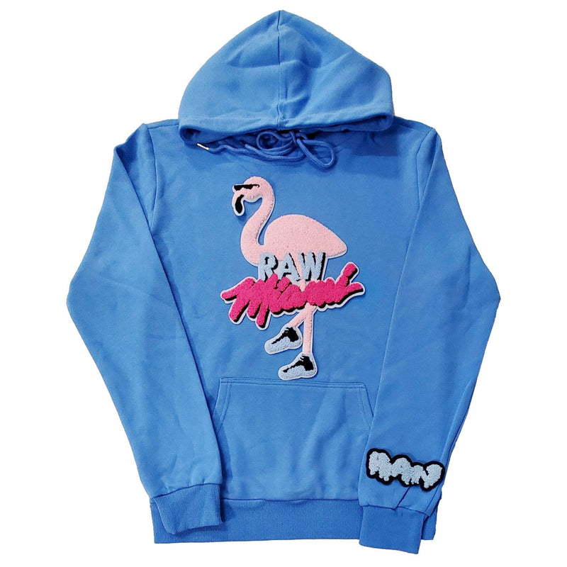 Men Flamingo Chenille Hoodie - Rawyalty Clothing