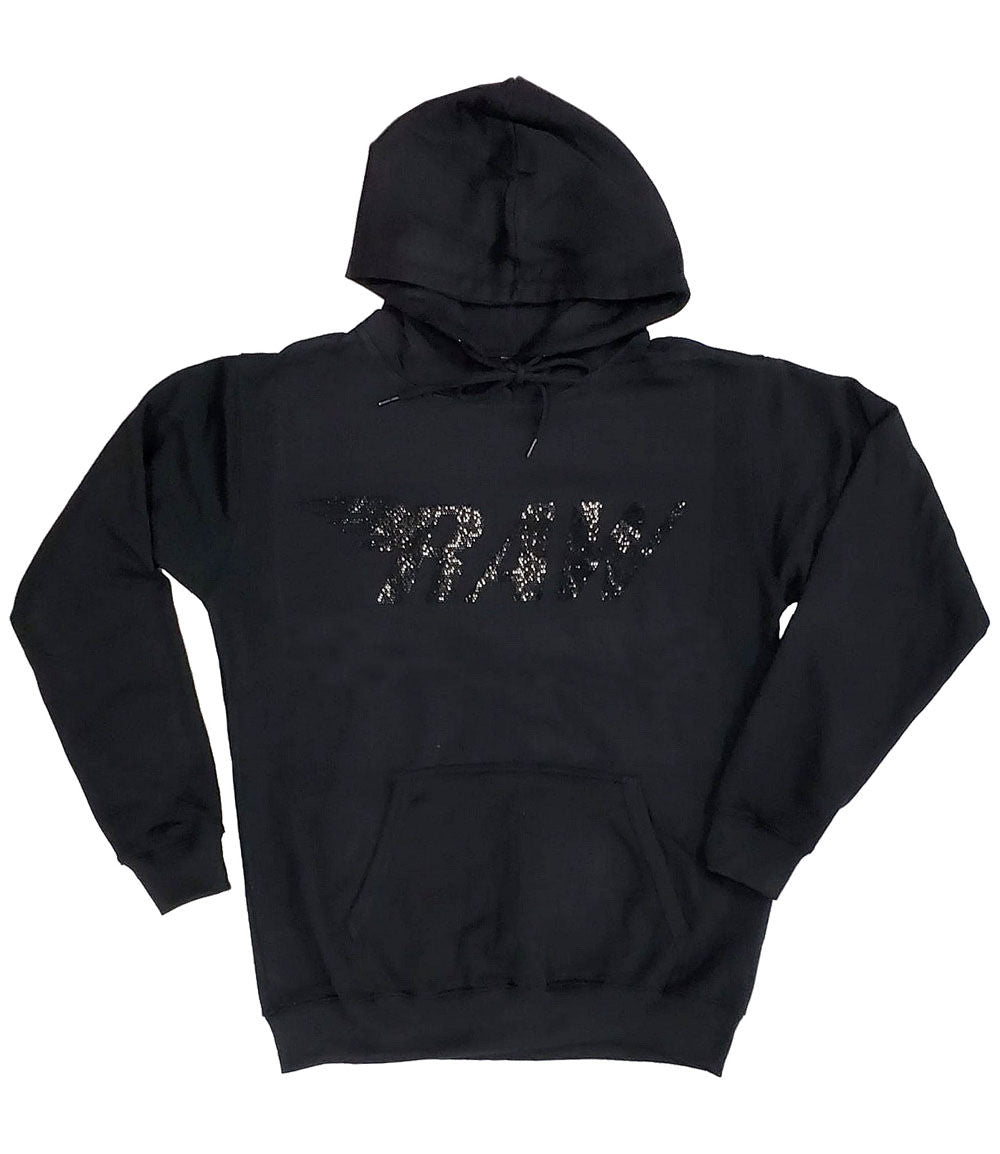 Men RAW Black Bling Hoodie - Black - Rawyalty Clothing