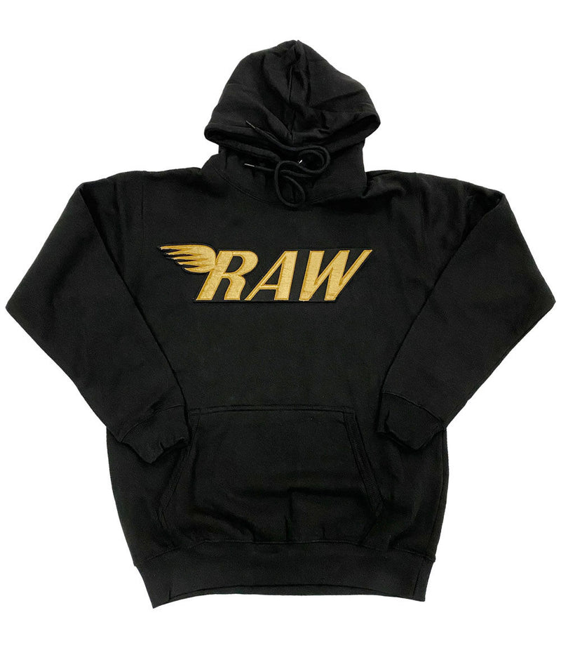 Men RAW Wing Gold Velvet Hoodie - Rawyalty Clothing