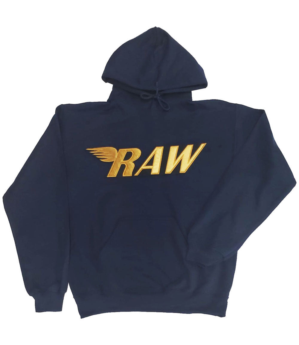 Men RAW Wing Gold Velvet Hoodie - Rawyalty Clothing