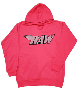 Men RAW Pink Chenille Hoodie - Neon Pink - Rawyalty Clothing