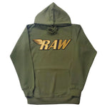 Men RAW Wing Gold Velvet Hoodie - Rawyalty Clothing