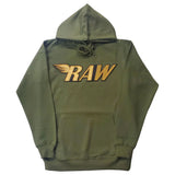 Men RAW Wing Gold Velvet Hoodie - Rawyalty Clothing