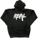 Men Real White Chenille Hoodie - Black - Rawyalty Clothing