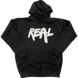 Men Real White Chenille Hoodie - Black - Rawyalty Clothing