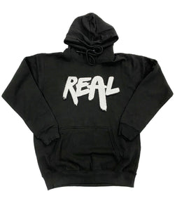 Men Real White Chenille Hoodie - Black - Rawyalty Clothing