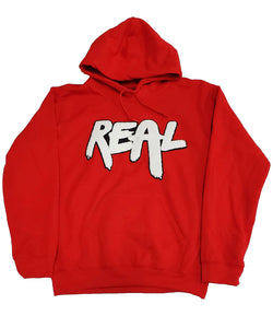 Men Real White Chenille Hoodie - Red - Rawyalty Clothing