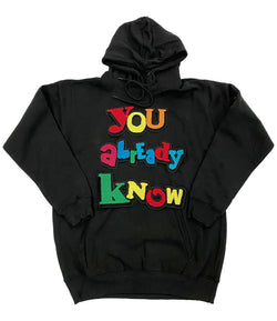 Men You already know Chenille Hoodie - Black - Rawyalty Clothing