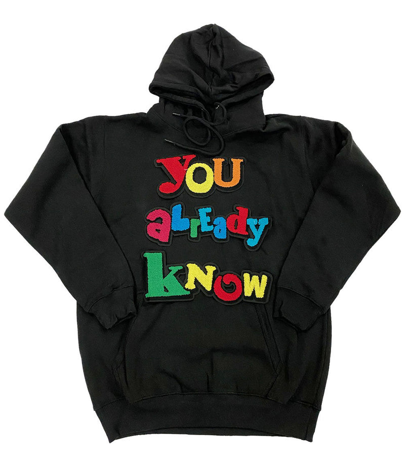 Men You already know Chenille Hoodie - Black - Rawyalty Clothing