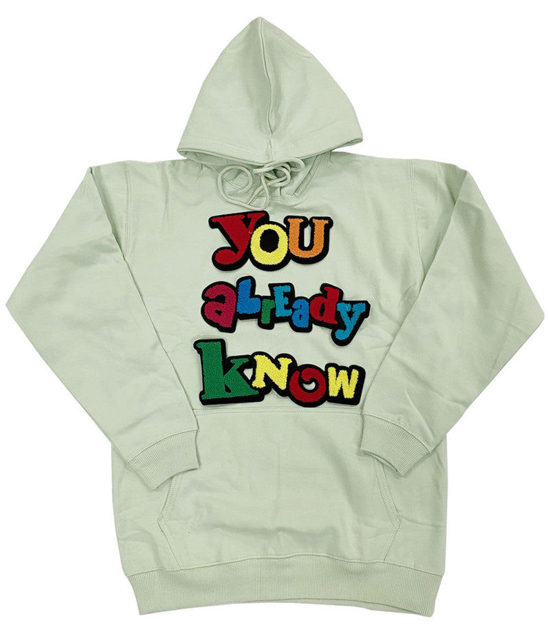 Men You already know Chenille Hoodie - Mint Green - Rawyalty Clothing