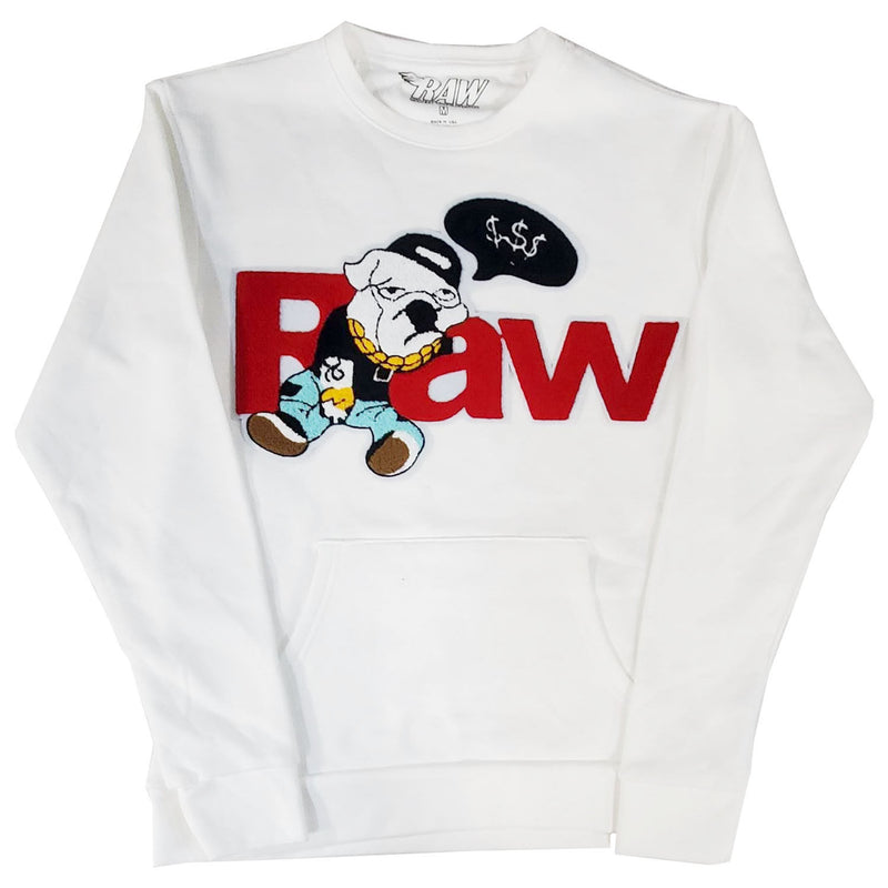 Men RAW Bulldog Chenille Long Sleeve Shirts - Rawyalty Clothing