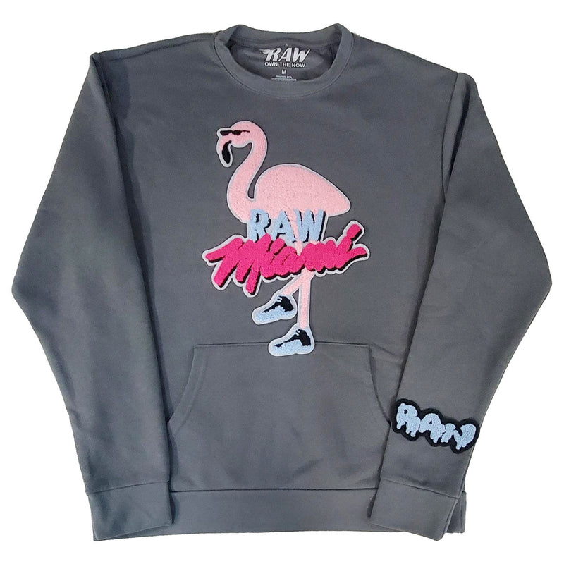 Men Flamingo Chenille Long Sleeve Shirts - Rawyalty Clothing