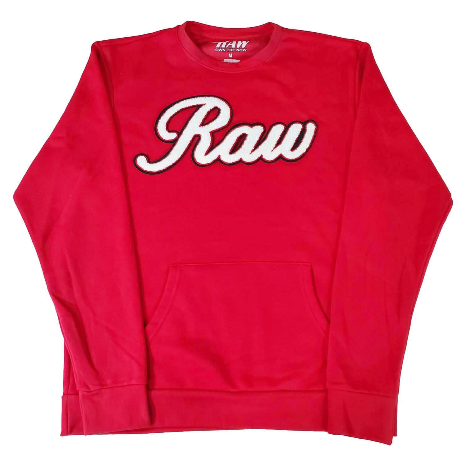 Men RAW Cursive White Chenille Long Sleeve Shirts - Rawyalty Clothing
