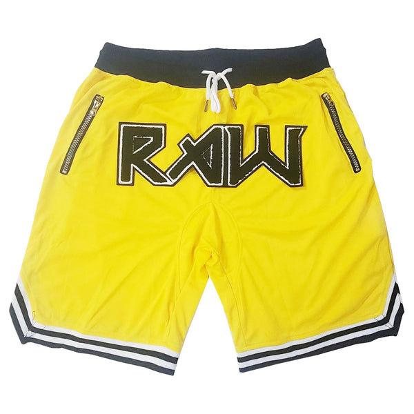 Men RAW Edition 1 Black Chenille Mesh Shorts - Rawyalty Clothing