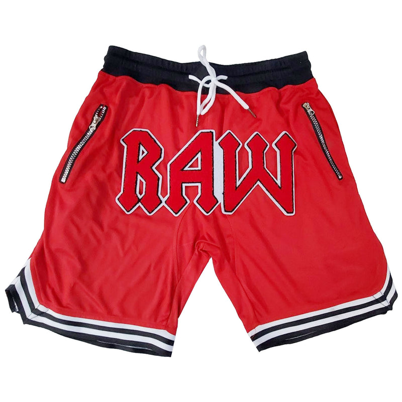 Men RAW Edition 3 Red Chenille Mesh Shorts - Rawyalty Clothing