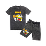 Men Rawballer Chenille Crew Neck T-Shirts and Cotton Shorts Set - Rawyalty Clothing