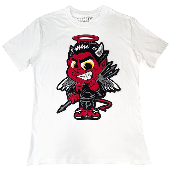 Men Baby Devil Chenille Crew Neck T-Shirt - Rawyalty Clothing