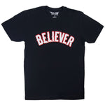 Men BELIEVER Chenille Crew Neck - Black - Rawyalty Clothing