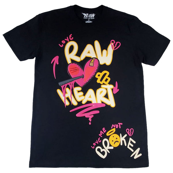 Men Broken Heart Puff Print Crew Neck T-Shirts - Rawyalty Clothing