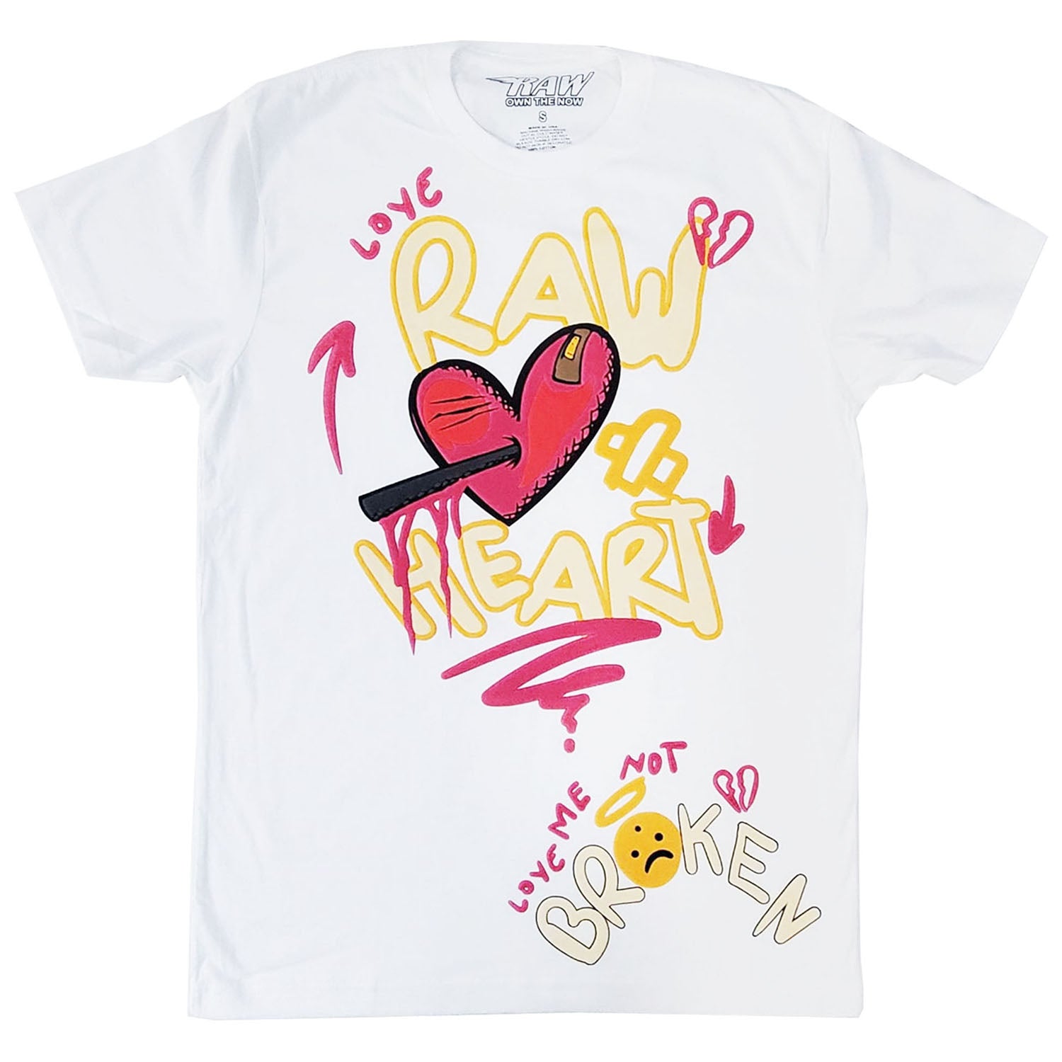 Men Broken Heart Puff Print Crew Neck T-Shirts - Rawyalty Clothing