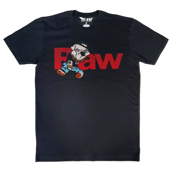 Men RAW Bulldog Bling Crew Neck T-Shirts - Rawyalty Clothing
