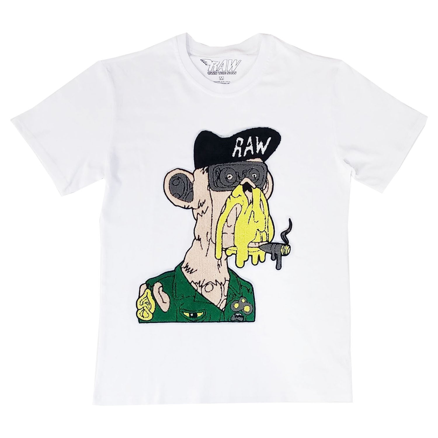 Men Crypto Chenille Crew Neck T-Shirts - Rawyalty Clothing