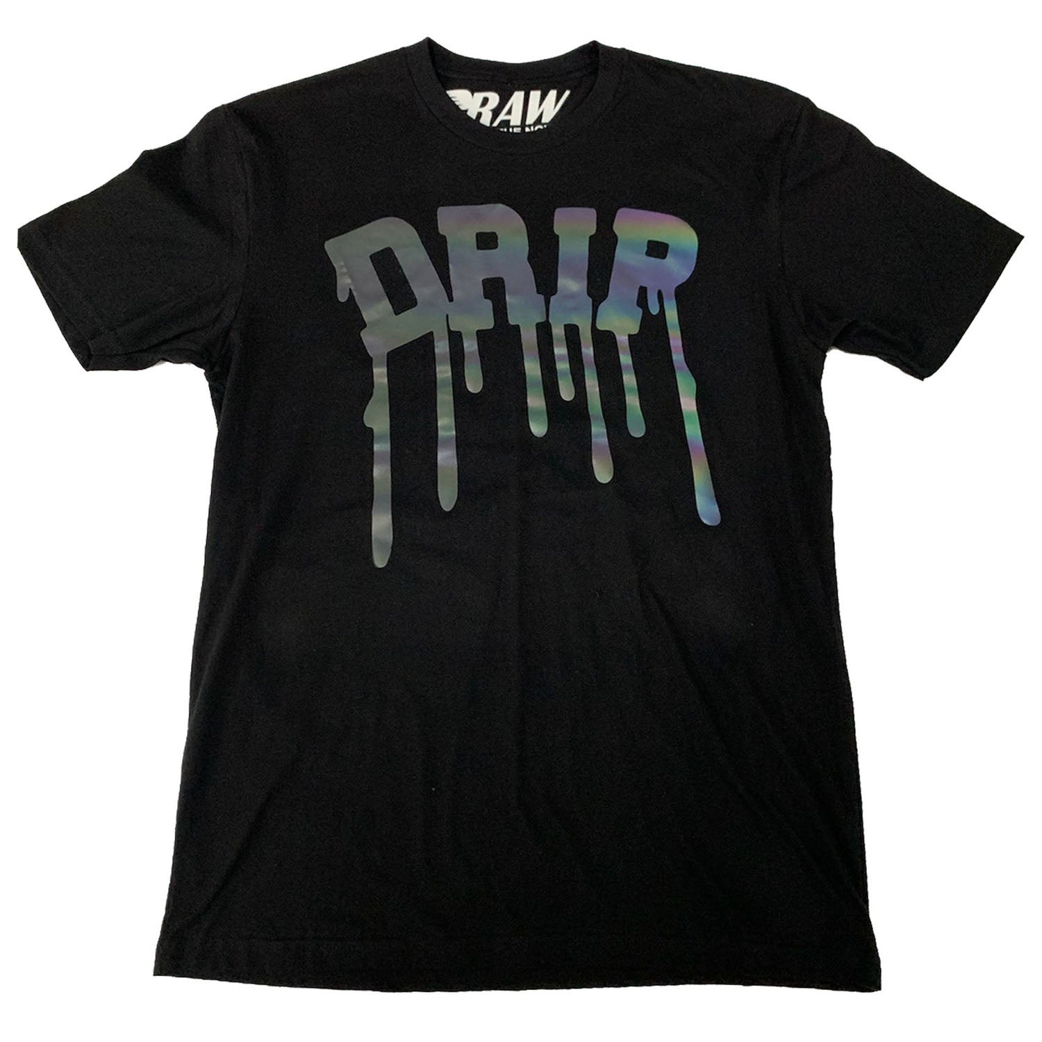 Men Iridescent DRIP Print Crew Neck T-Shirt - Rawyalty Clothing