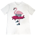 Men Flamingo Chenille Crew Neck T-Shirts - Rawyalty Clothing