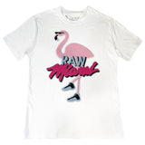 Men Flamingo Chenille Crew Neck T-Shirts - Rawyalty Clothing